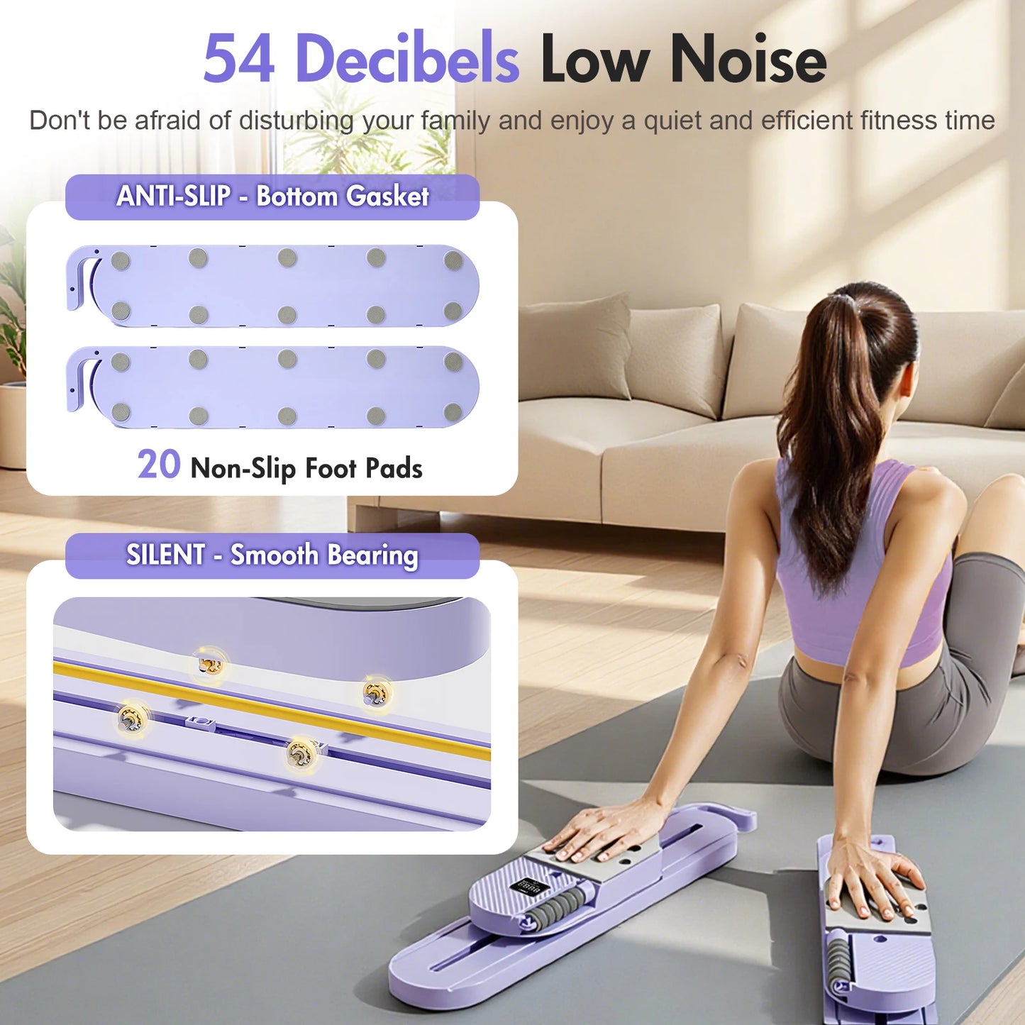 2 In 1 Ab Board Dual-track Split Hangable Design Pilates Toning Detachable Resistance Bands Abdominal Core Strength Training