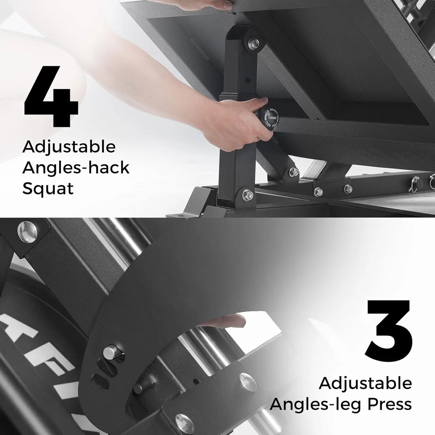 3-in-1 Leg Press Hack Squat Machine for Home Gym, 1500LB Capacity, Compact Space-Saving Design with Multiple Hack, Customized