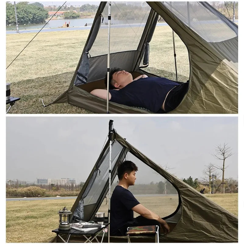 Airy Mesh Tent 1 Person Ultralight Tent Quick Setup Backpacking Shelter Breathable Mosquito Proof for Camping and Trekking