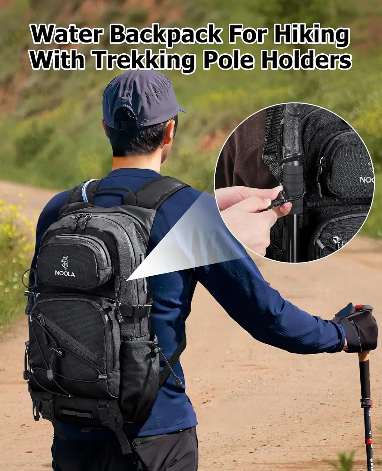 Hydration Backpack with 3L Water Bladder, 22L/25L Lightweight Pack for Hiking Cycling