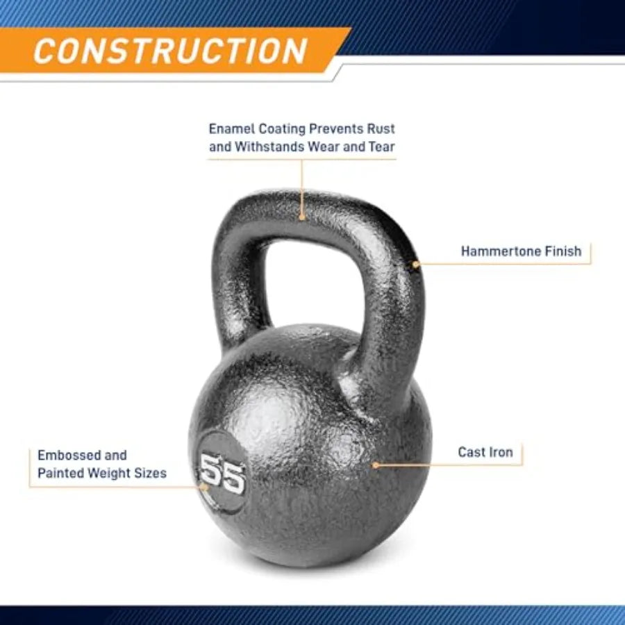 Marcy Hammertone Kettle Bells 10 to 55 lbs HKB Workout Weights Steel Black Durable Design for Strength Training Home Gym