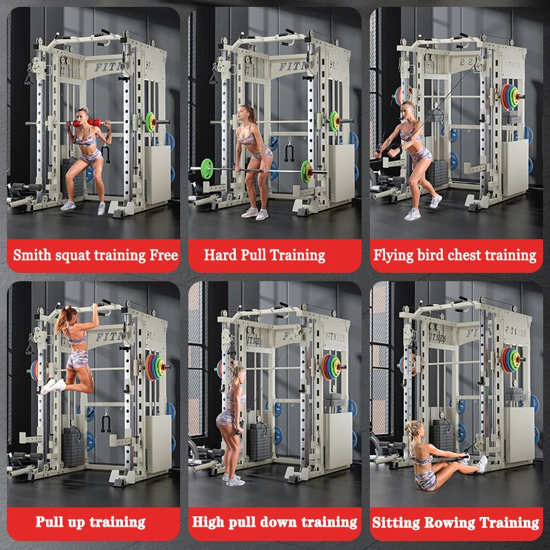 Smith Machine Comprehensive Trainer Multi functional Home Flying Bird Lying Push Stand Fitness Equipment Squatting Longmen Stand