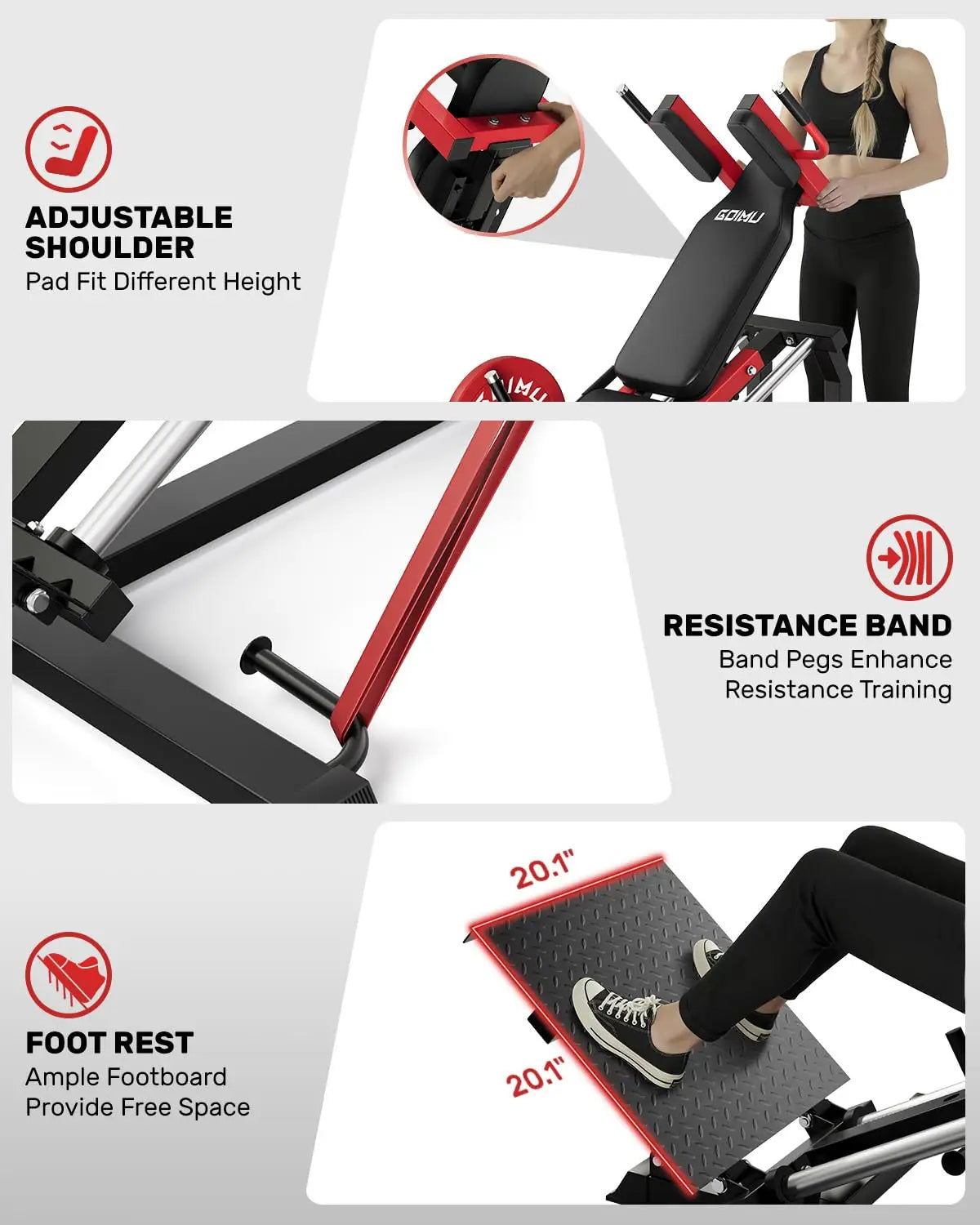 L5 Leg Press Hack Squat Machine, 30-Degree Leg Press Machine for Home Gym, Compact Hack Squat Machine with, Customized