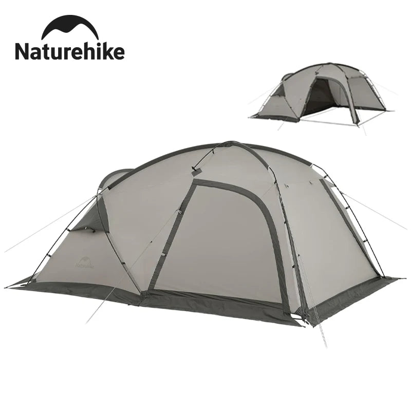 Naturehike Lightweight 2 Person Tent Large Space 4 Season Double Layer Camping Tent 7.5㎡ with Living Room with Stove Hole