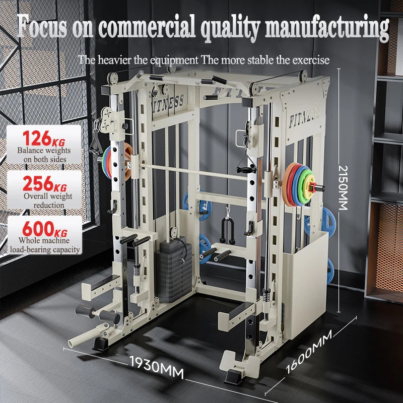Smith Machine Comprehensive Trainer Multi functional Home Flying Bird Lying Push Stand Fitness Equipment Squatting Longmen Stand