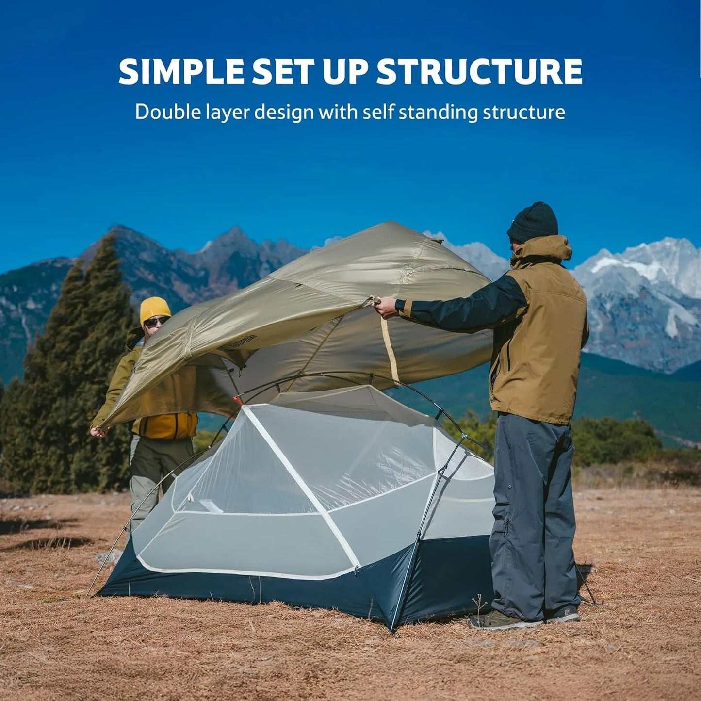 Naturehike Mongar UL 1Person Tent Ultralight Camping Tent Outdoor Travel Double Layer Waterproof Tent 3 Season Hiking Tent