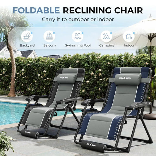 Zero-gravity Extra-large Outdoor Anti-gravity Chair, Folding and Adjustable Chair with Cup, Customizable