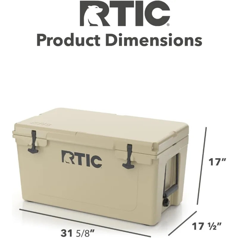 RTIC 65 QT Ultra-Tough Cooler Hard Insulated Portable Ice Chest Box for Beach, Drink, Beverage, Camping, Picnic, Fishing, Boat