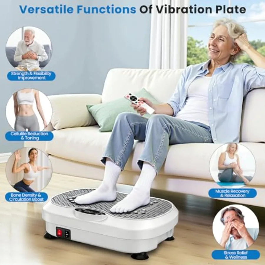 Vibration Plate Exercise Machine for Lymphatic Drainage with 200 Levels Whole Body Fitness Workout Equipment Stand Shake Board