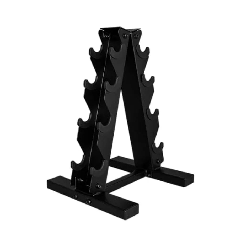 100 LB Rubber Coated Hex Dumbbell Hand Weight Set with Vertical Storage Rack Black