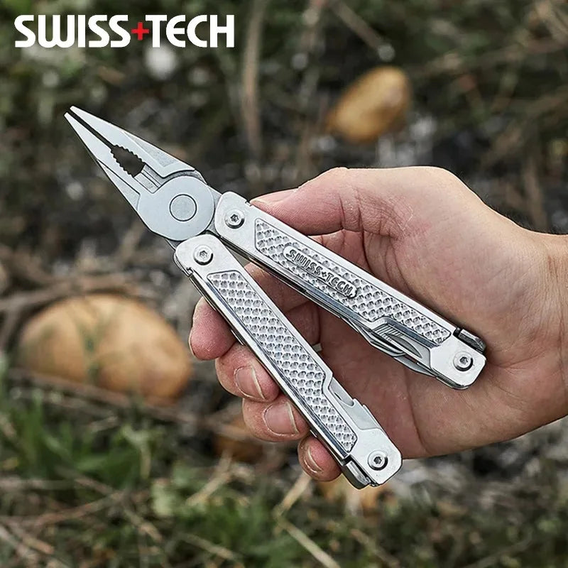 SWISS TECH  15in1 Outdoor Multi-tool Camping Supplies EDC Survival Tactical Hunting Hiking Pocketknife Nature hike