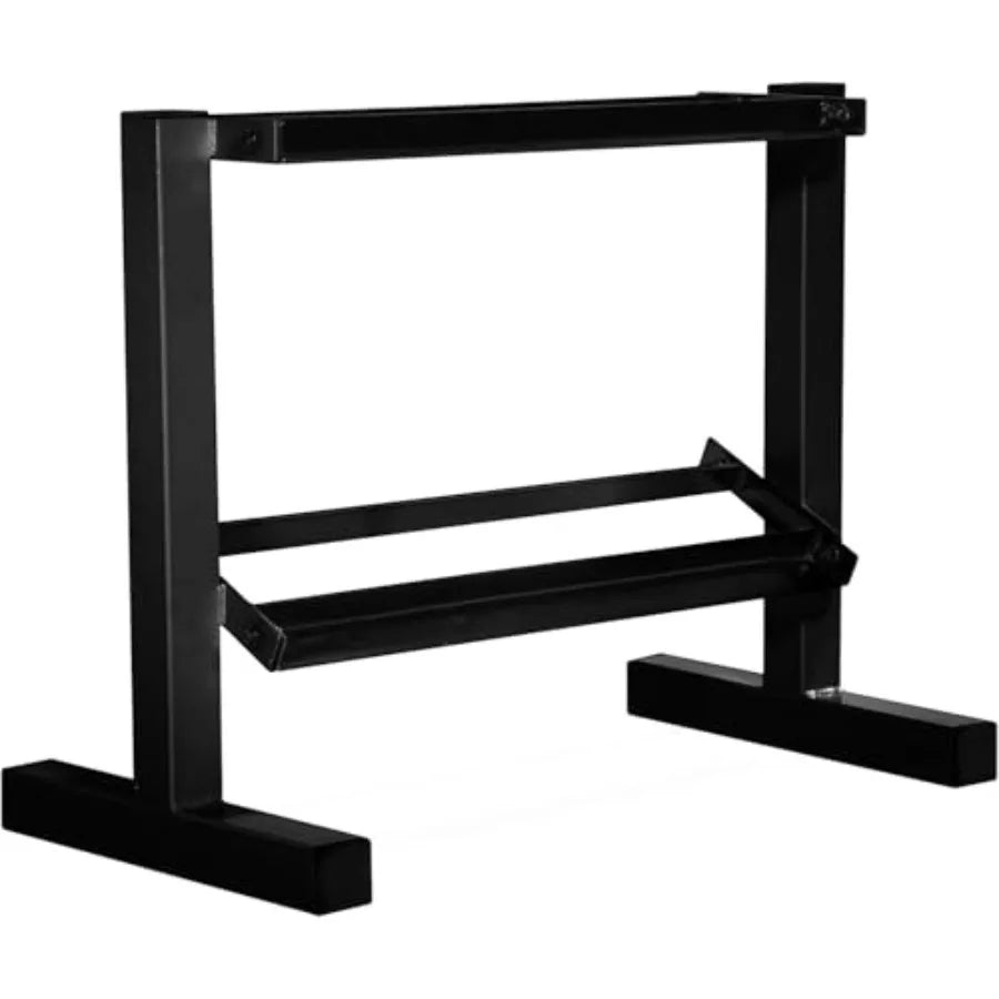 150 lb Dumbbell Set with 2-Tier Rack Steel Gray Adjustable Weight Capacity for Home Gym Use