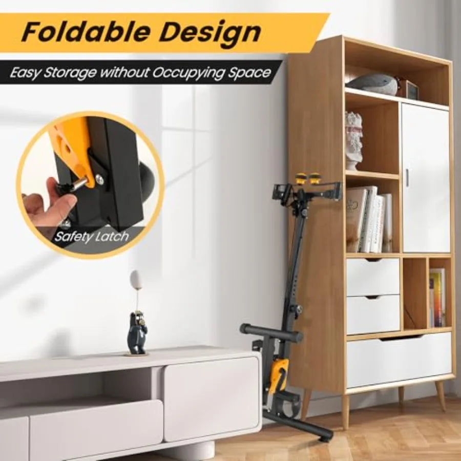 Foldable Pedal Exerciser for Seniors Hand Arm Leg Knee Physical Therapy Exercise Bike with Adjustable Height Handgrip Resistanc