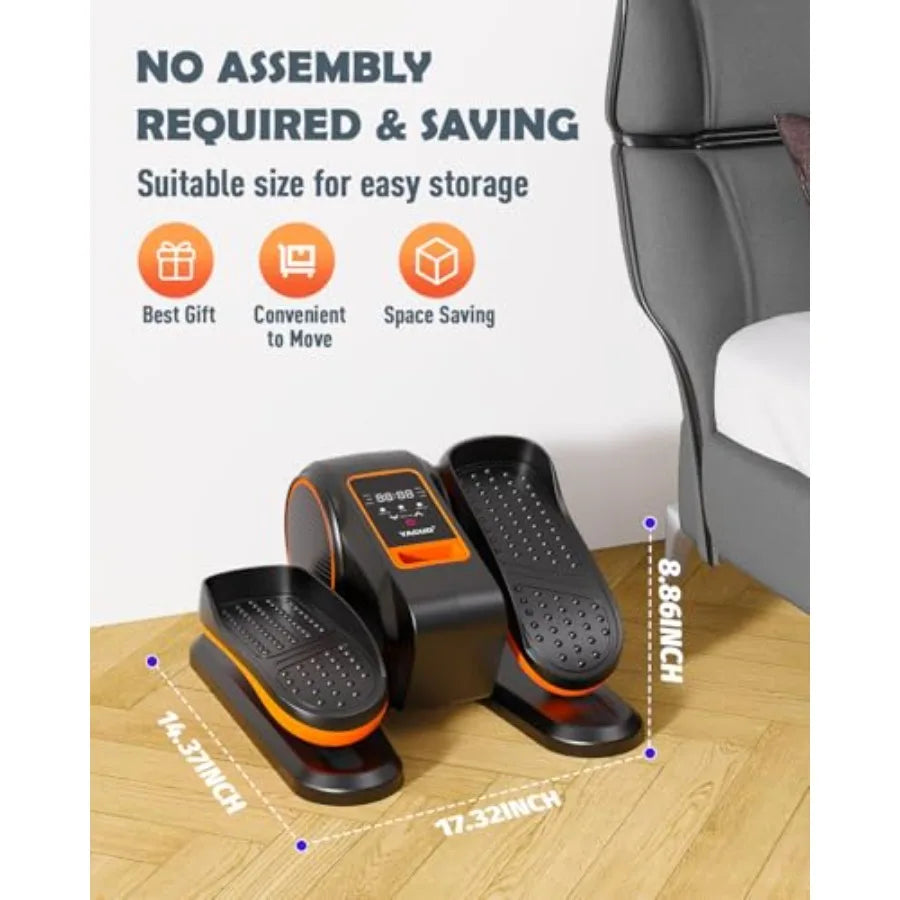 Under Desk Electric Elliptical Leg Exerciser for Seniors 13 Adjustable Speeds Quiet Portable Seated Pedal Trainer with Remote C