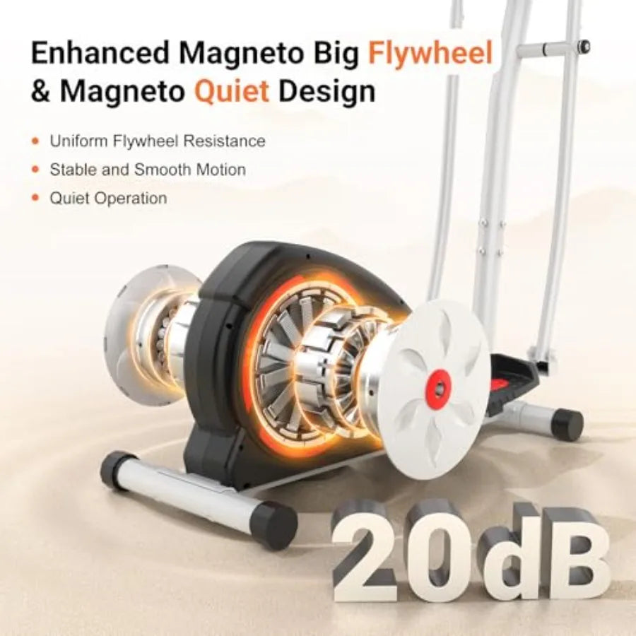 Home Gym Elliptical Exercise Machine with 500Lbs Max Weight Capacity Ultra-Silent Operation 14 and 8 Resistance Levels Durable