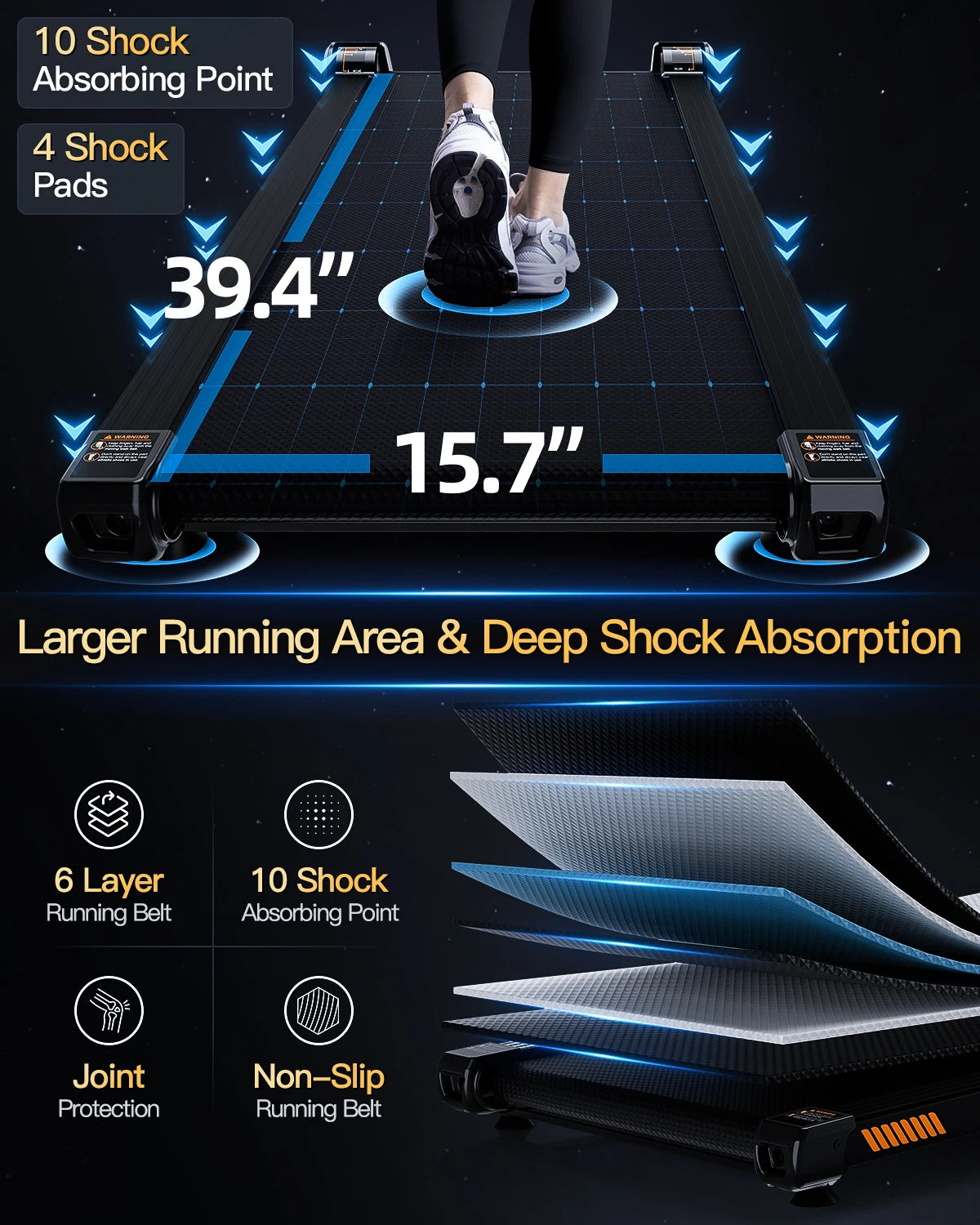 Under Desk Treadmill with Auto Incline,Walking Pad Treadmill 6-Level 13%  Auto Incline,2.5HP Portable Treadmills for Home&Office