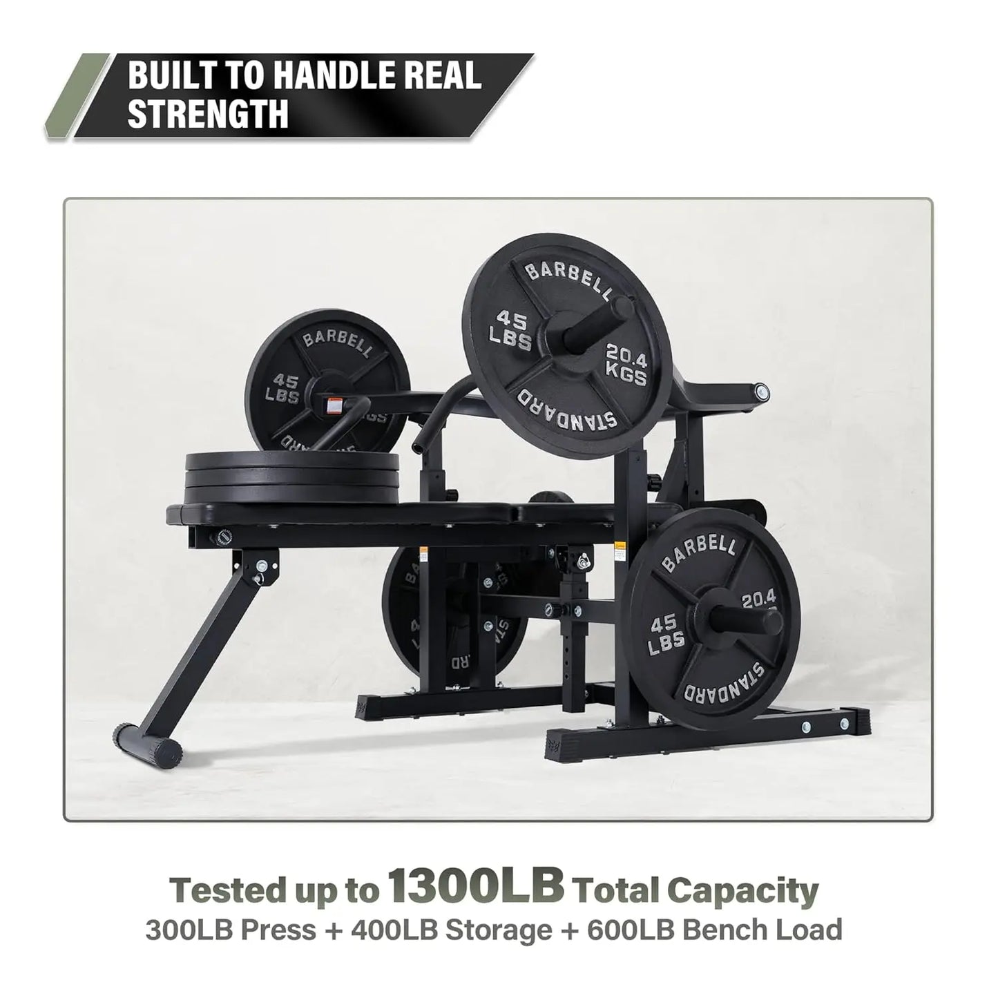P1 Bench Press Rack with Independent Arms – Adjustable Flat & Incline Bench Press for Chest & AB Workouts , Customized