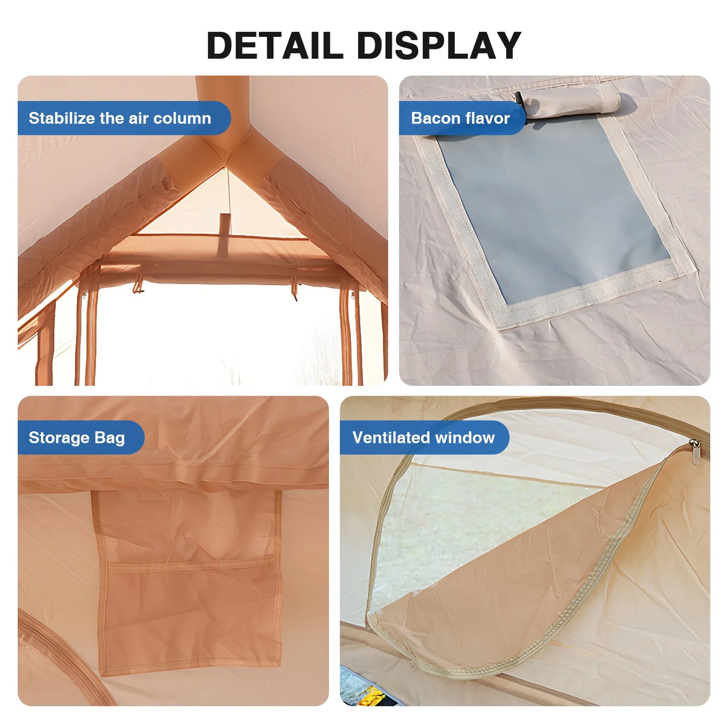 Air Glamping Tents with Pump Inflatable Camping Tent Waterproof Oxford for Outdoors