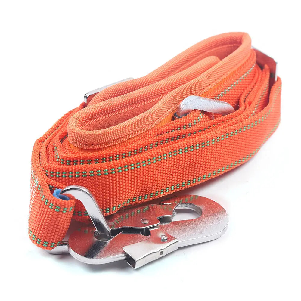 Adjust Tree/Pole Climbing Spike Set 2 Gear Safety Belt Rope Lanyard w/ Carabiner