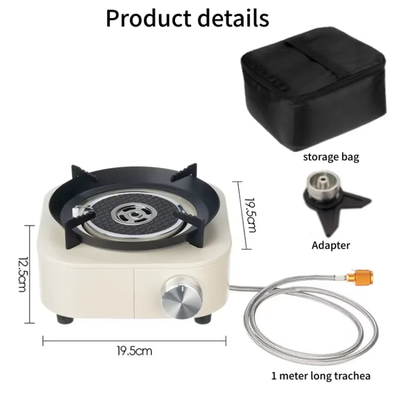 Outdoor portable gas stove, infrared energy-saving intense flame, wind-proof, detachable cartridge type stove, camping hot pot