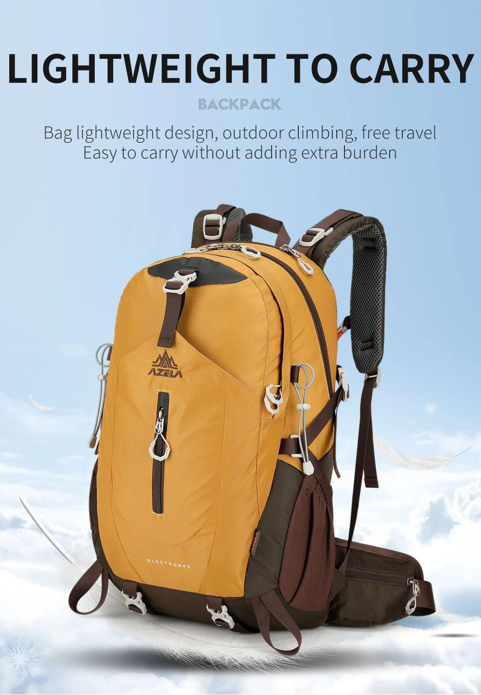 Large Waterproof Backpack 40L Bag Camping Hiking Walking Outdoor Travel Rucksack Durable Nylon