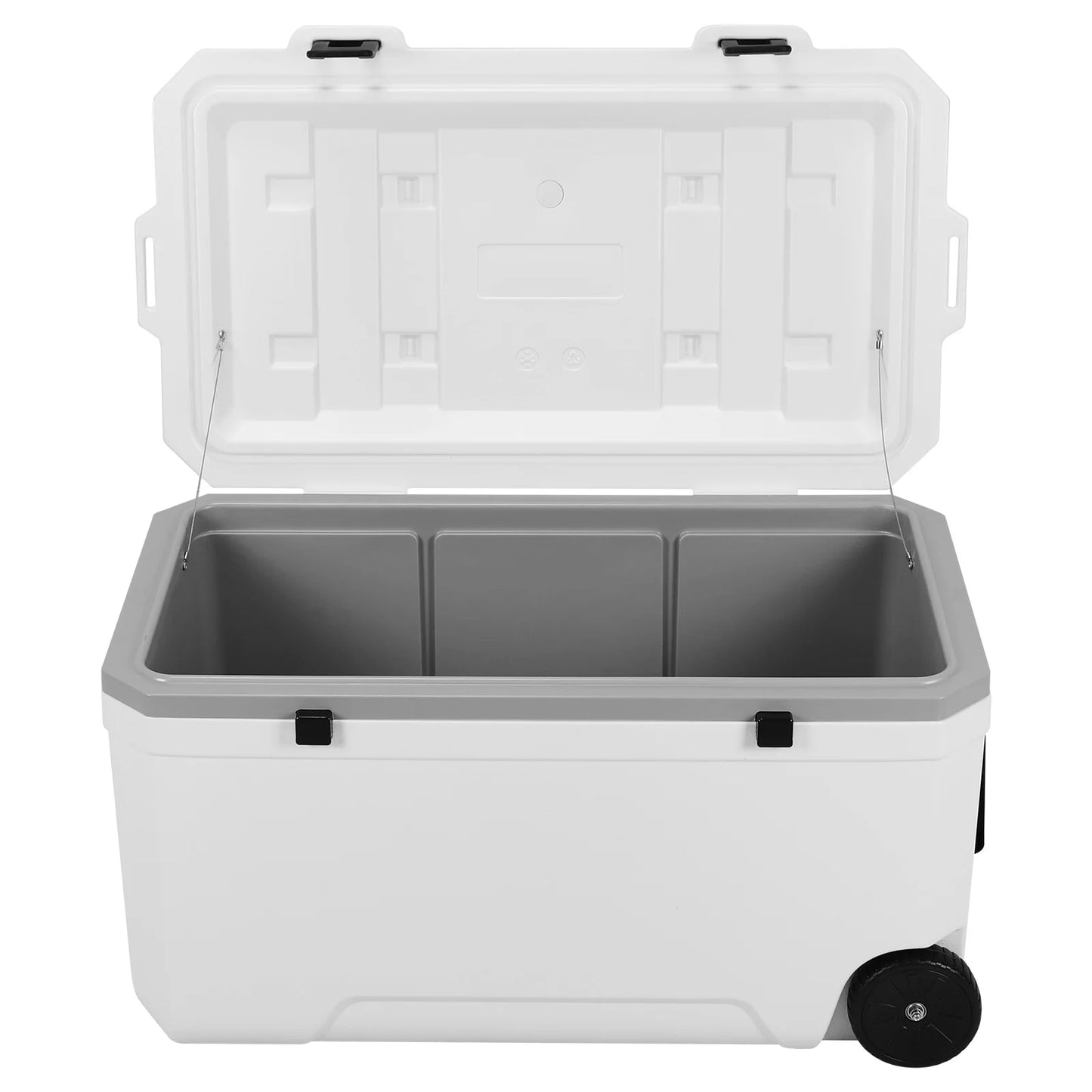 120L Portable Rolling Cooler with Wheels Hard Plastic Rotomolded Cooler Leak-Resistant Large Capacity for Beach/Drink/Beverage