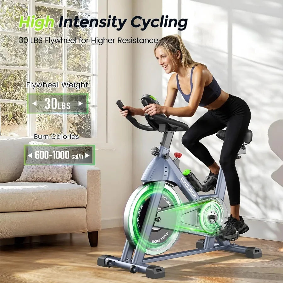 Magnetic Stationary Exercise Bike for Home Low Noise Indoor Cycling with App Compatibility 300LB Weight Ccity Tablet Mount Blac