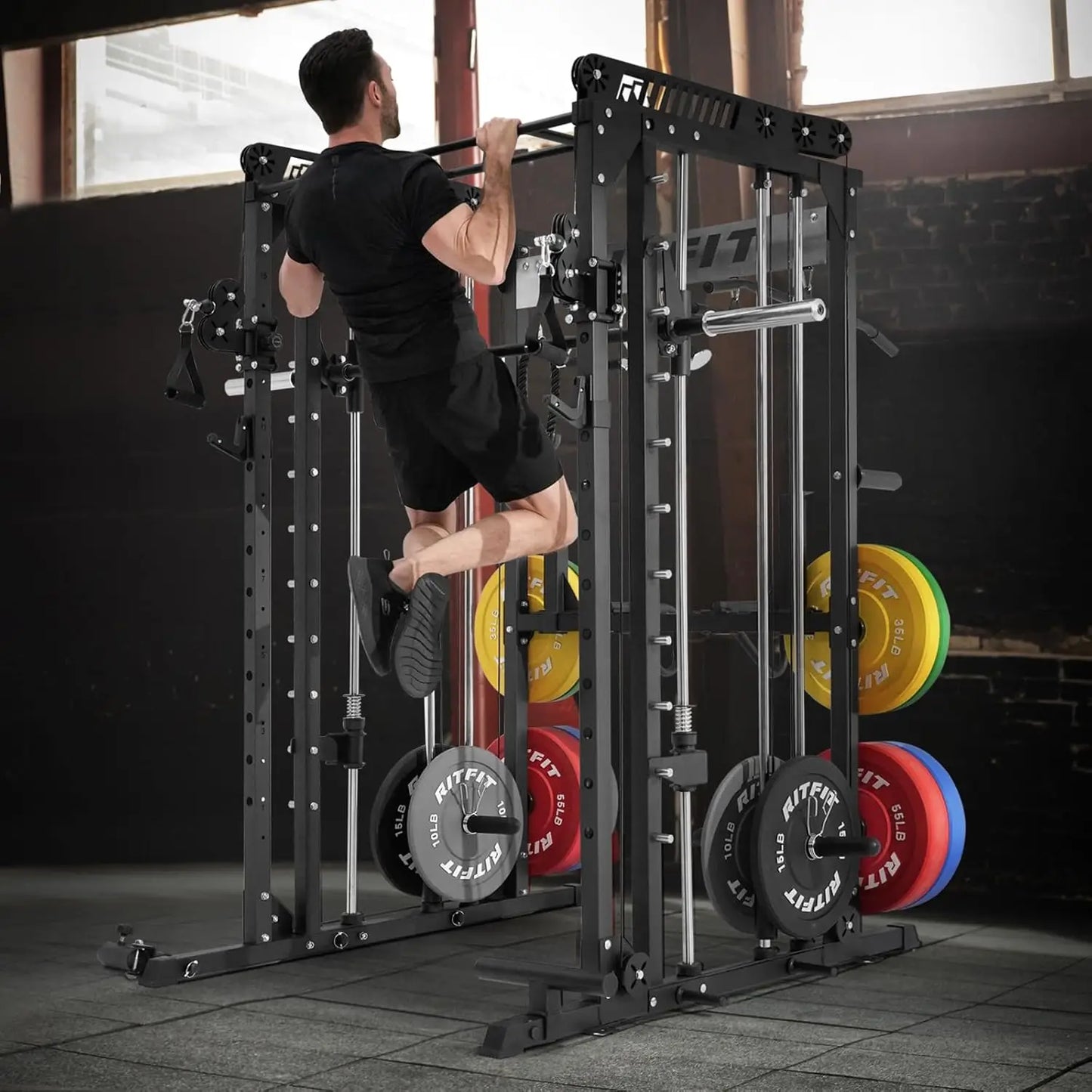 M1 & M1 Pro Smith Machine with Cable Crossover System, Multi-Function Squat Rack Power Cage for Home Gym, Power, Customized