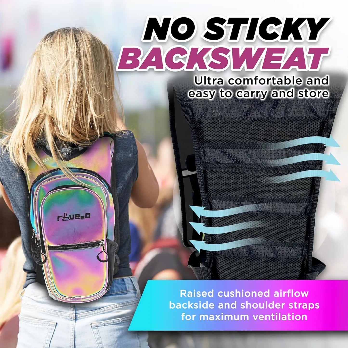 Anti-Theft Hydration Backpack with 1.5L Leakproof Bladder, Insulated for Festivals and Outdoor Activities