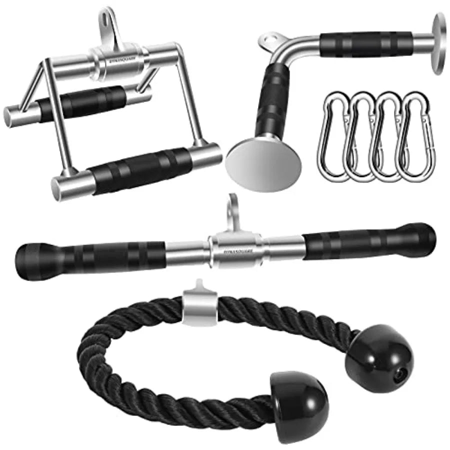 Tricep Press Down Cable Machine Attachment Body Building LAT Pulldown Attachments Home Gym Accessories Double D Handle V Bar Tr