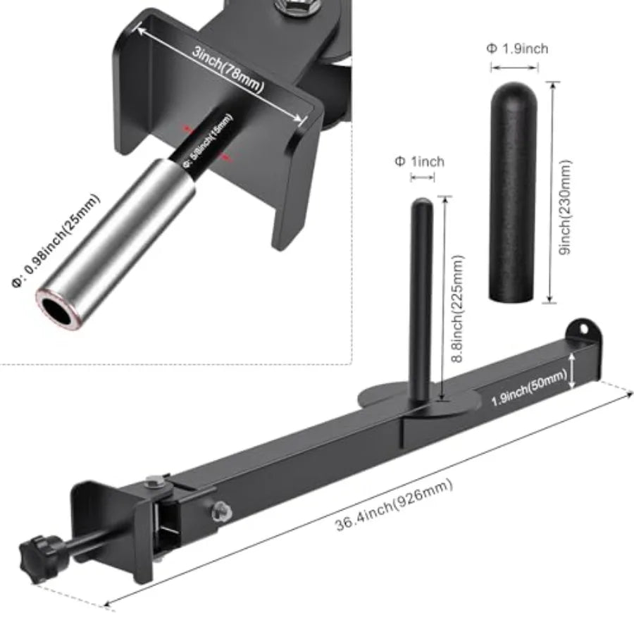 Power Cage Landmine Attachment T Bar Row for 2 x 2 or 3 x 3 Power Rack V Bar Row Landmine Handle Fits 1/2 Barbells Wei