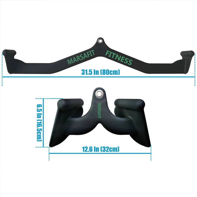 Home Gym LAT Pulldown Attachments Rowing T-bar V-bar Cable Machine Back Tricep Bar Strength Training Handle