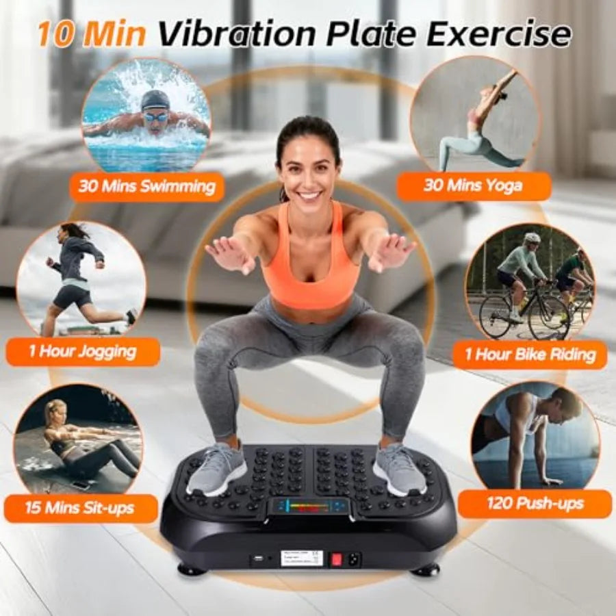 Vibration Plate Exercise Machine for Lymphatic Drainage Full Body Vibration Fitness Platform Stand Board Shaker Workout Vibrate