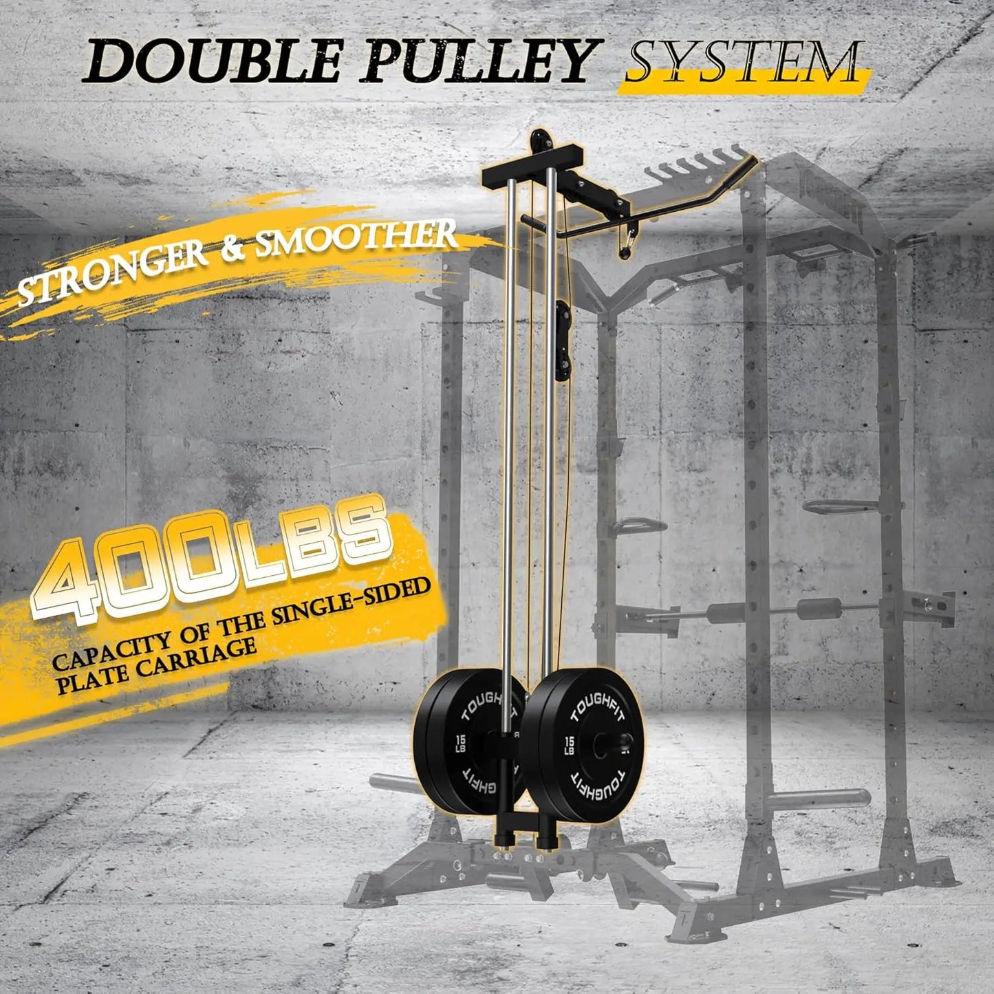 Upgraded T2 Power Cage Muti-Function Power Rack with LAT Pulldown System Squat Rack with Weights and Bar Set, Customized