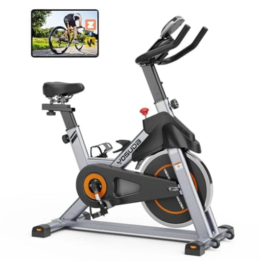 Magnetic Exercise Bike for Home 350 LBS Ccity Brake Pad Stationary Bike Indoor with Exclusive App and Fitness Courses for Weigh