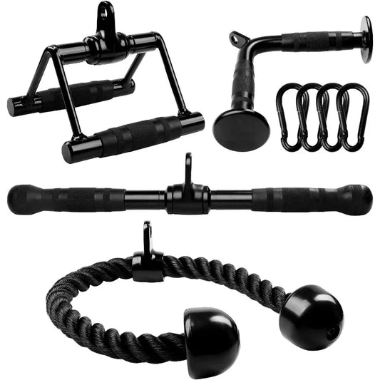 Cable Machine Attachment, Tricep Straight Bar, V Bar, LAT Pulldown Attachments/Accessories Load 880lbs for Home Gym