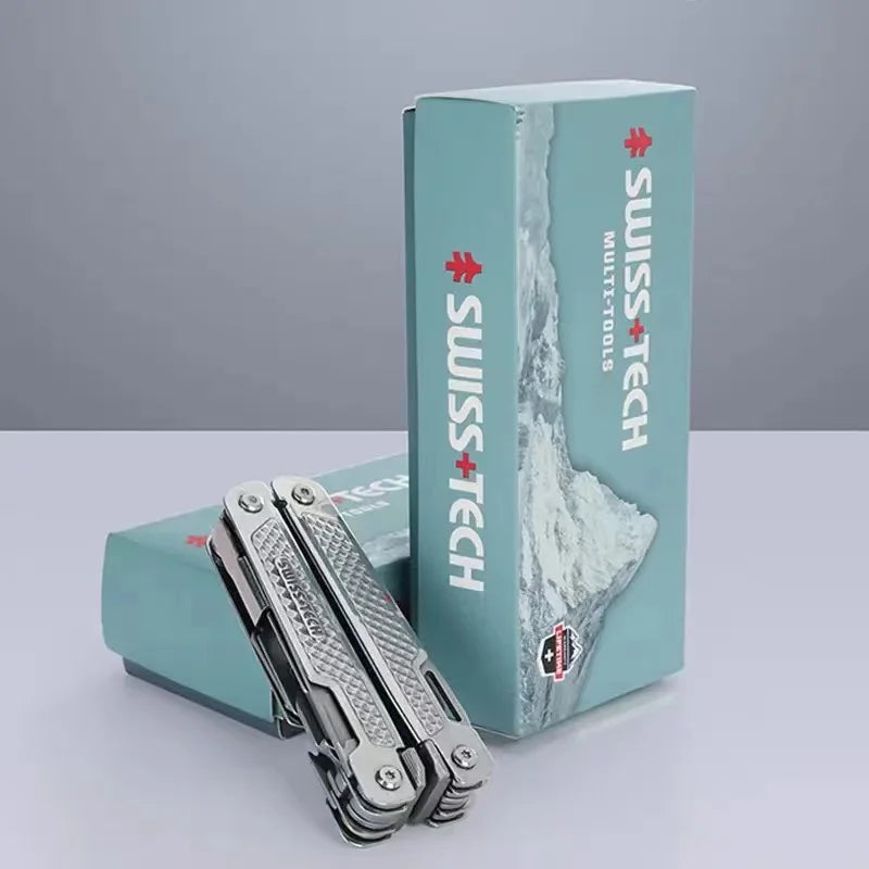 SWISS TECH  15in1 Outdoor Multi-tool Camping Supplies EDC Survival Tactical Hunting Hiking Pocketknife Nature hike