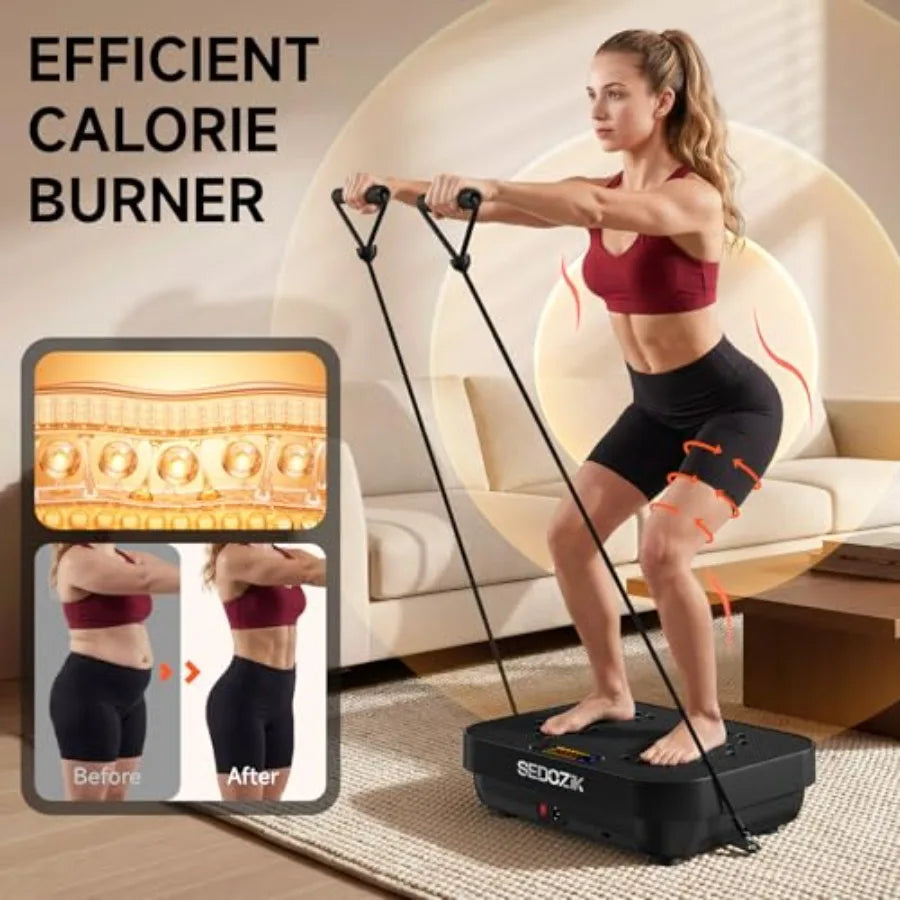 Vibration Plate Exercise Machine 450lb Capacity Whole Body Vibrating Plate for Lymphatic Drainage Shaker Board Platform for Wei