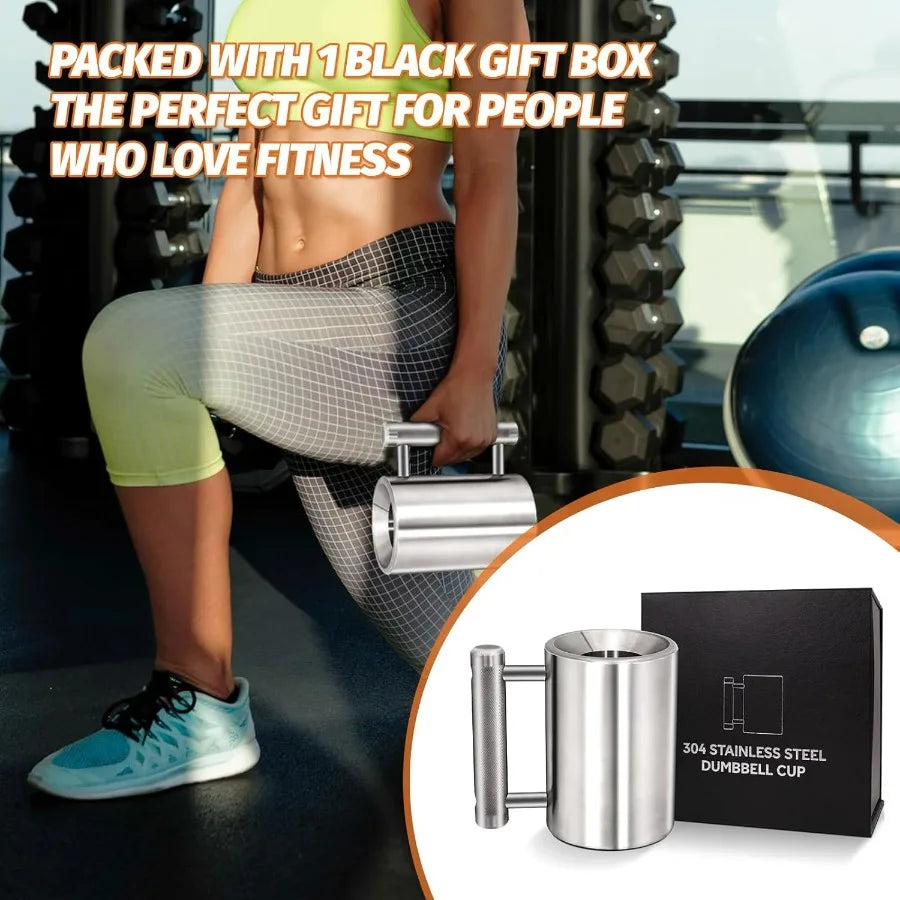 Heavy Coffee Mug Challenge 304 Stainless Steel Dumbbell Cups Silver Overweight Sports Water Cup for Fitness Training Arm Strengt