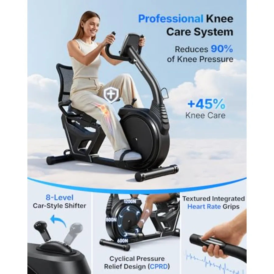 Recumbent Exercise Bikes for Home Light Commercial High-end Recumbent Bike for Seniors Adults Magnetic Recumbent Exercise Bike