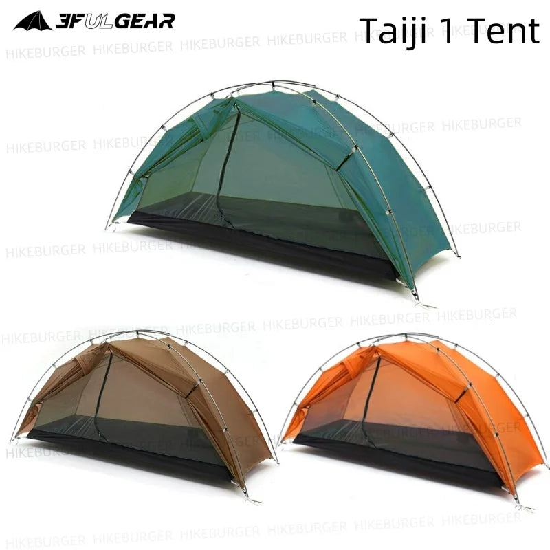3F UL GEAR Taiji 1 Tent Outdoor Camping 1 Person Tent Ultralight 15D Nylon Tent Waterproof Hiking Mountaineering