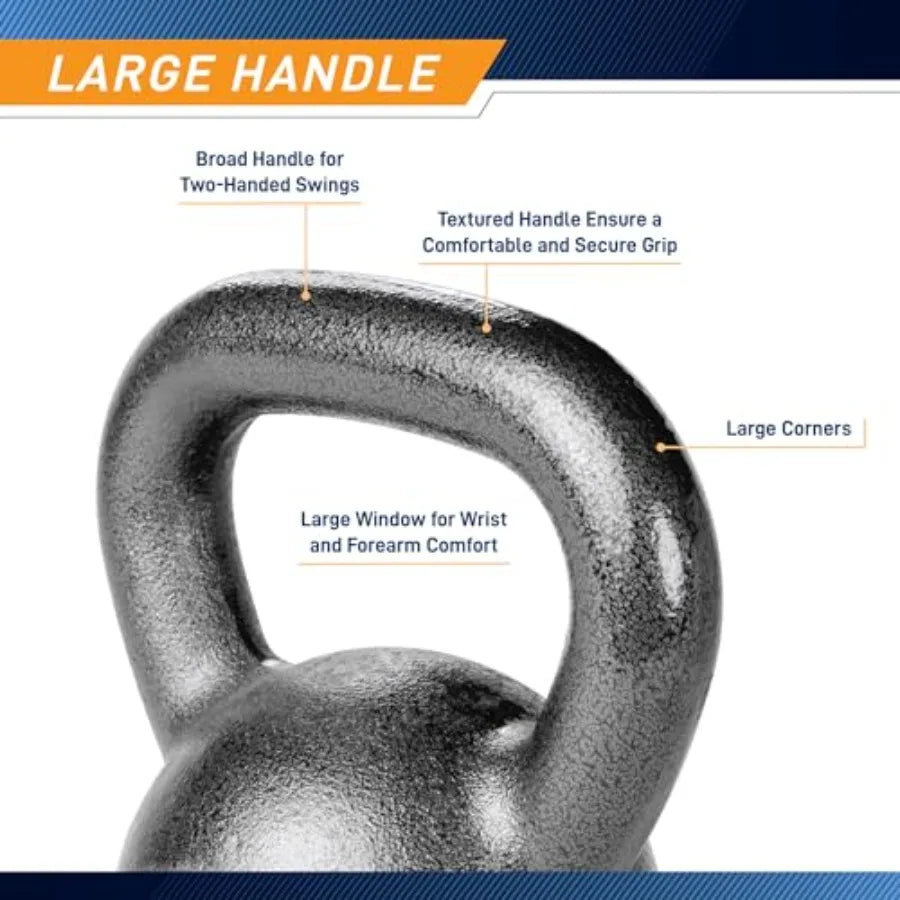 Marcy Hammertone Kettle Bells 10 to 55 lbs HKB Workout Weights Steel Black Durable Design for Strength Training Home Gym