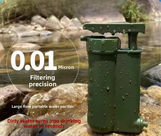 Portable Emergency Water Filter, 5-Layer Filtration Outdoor Water Purifier for Camping, Hiking and Wilderness Survival