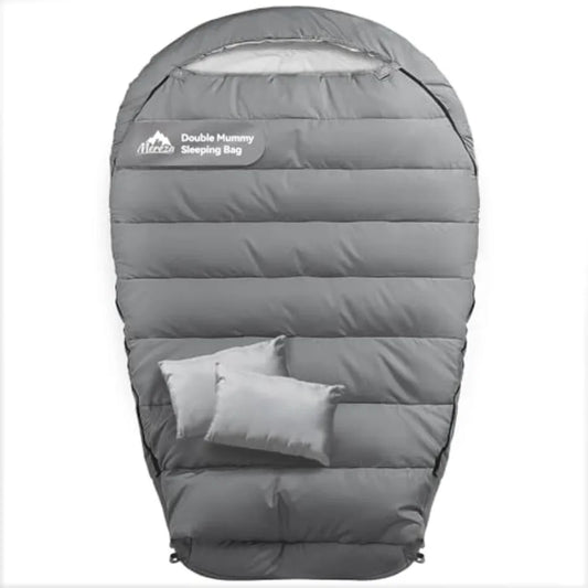 Mummy Double Sleeping Bag for Adults with Pillow Cold Weather 0 Degree 2 Person Sleeping Bag for Big Tall Mens Couples Family C