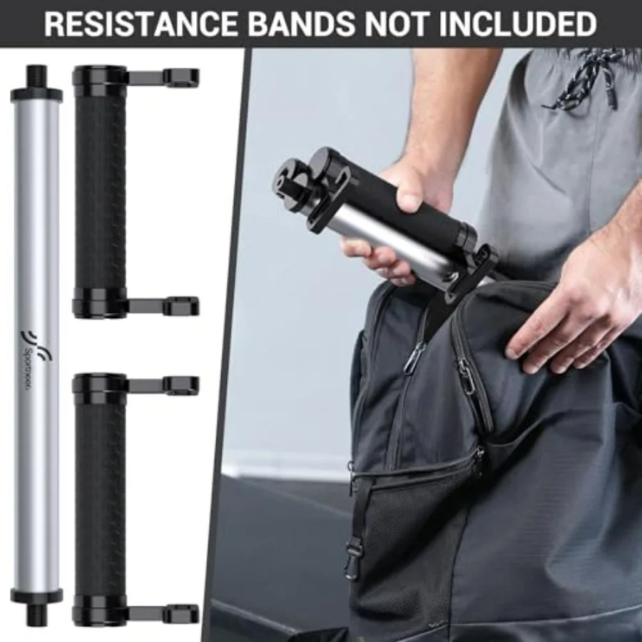 Resistance Band Bar, Detachable Workout Exercise Bar Handles for All Kinds Resistance Bands - 3 in 1 Power Lifting Fitness Bar f