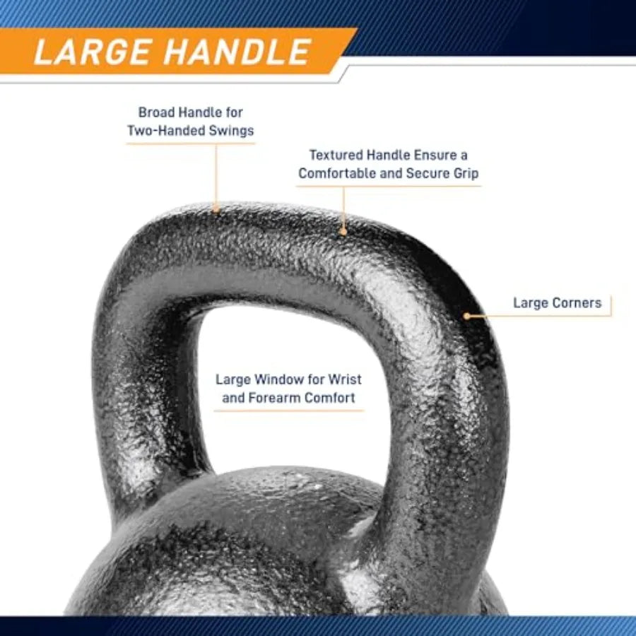 Marcy Hammertone Kettle Bells 10 to 55 lbs HKB Workout Weights Steel Black Durable Design for Strength Training Home Gym