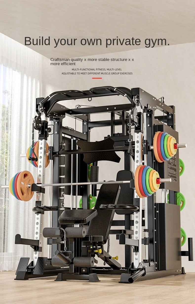 Professional Smith Comprehensive Training Device,Household Multi-Functional Integrated Combination Fit Equipment Gantry Frame