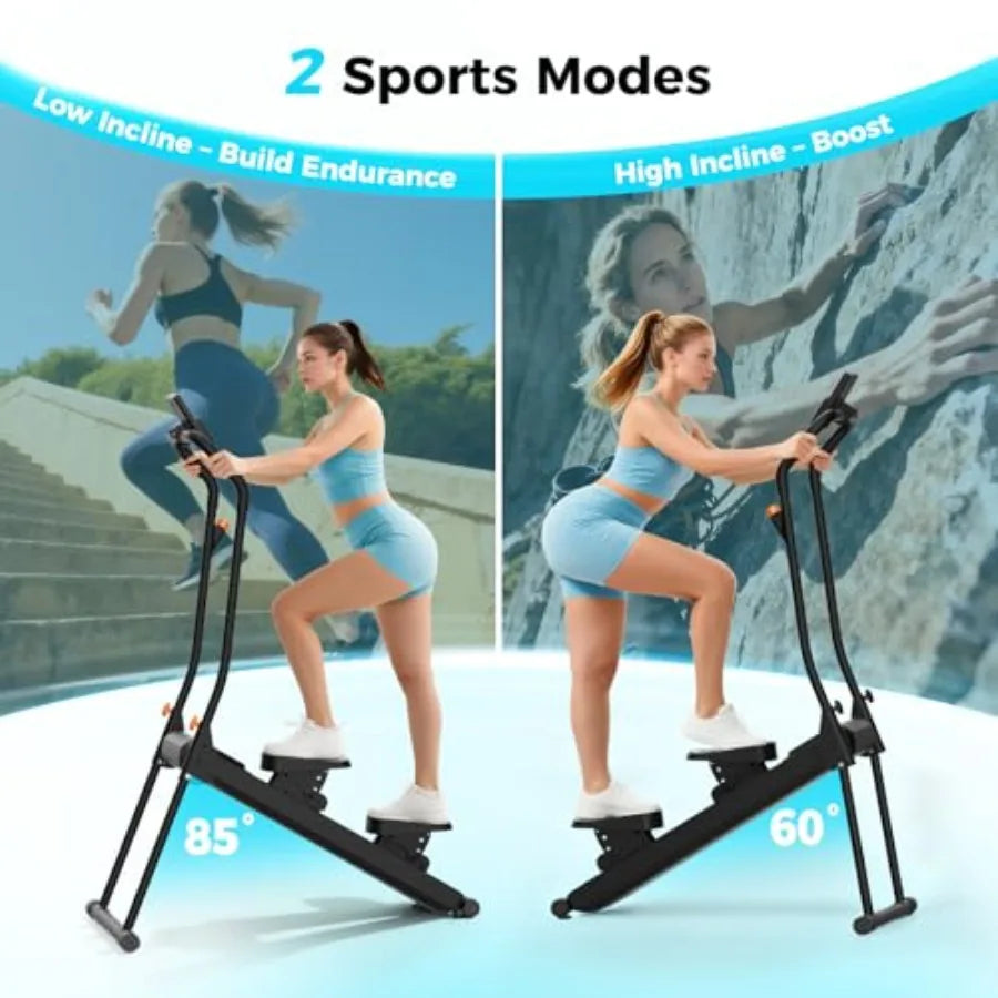 ERGOLIFE Foldable Stair Stepper with 6-Level Adjustable Resistance for Home Gym 350lbs Capacity Cardio Stair Climber in Black w