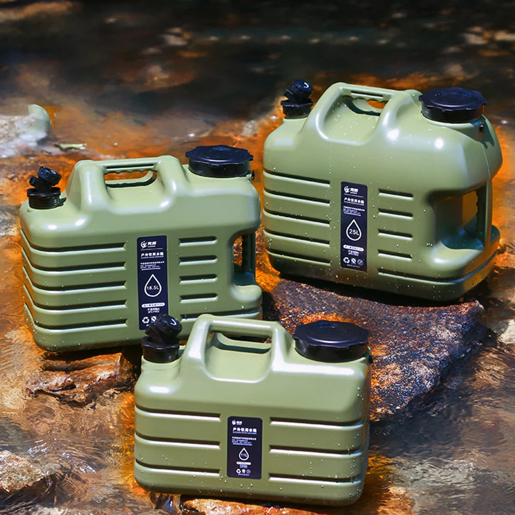 11L Camping Bucket Water Storage Large Capacity Portable Camp Water Bag with Detachable Faucet for Camping Fishing Picnic Hiking