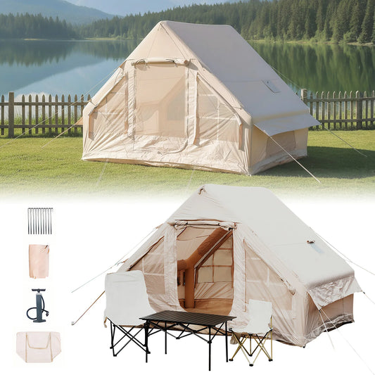 Air Glamping Tents with Pump Inflatable Camping Tent Waterproof Oxford for Outdoors